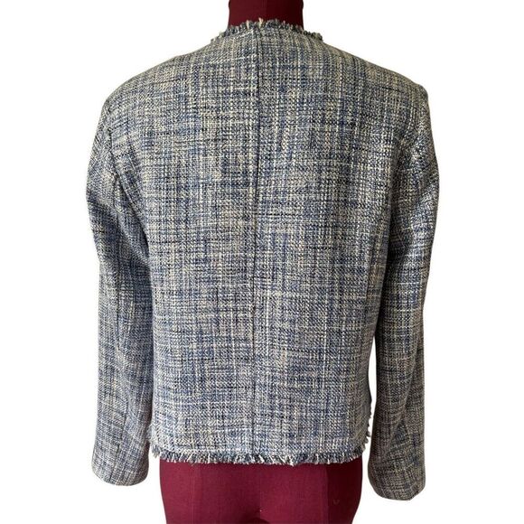 Anthropologie Maeve Double Breasted Tweed Jacket size 4 Blue - Picture 8 of 16